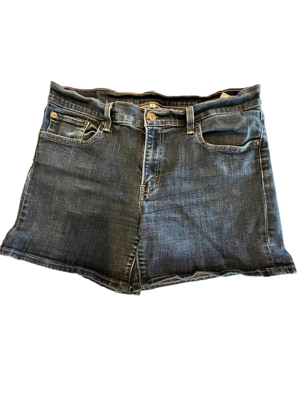 Levi Shorts Mid Rise Women Size 31 Denim Stretch Blue 1100.2
